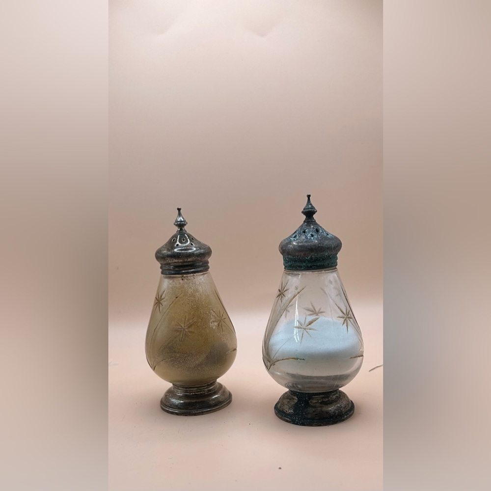 Vintage Glass Salt and Pepper Shakers
